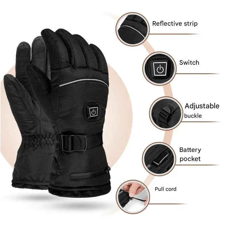 Heated Gloves Rechargeable Waterproof with Three Temperature Settings