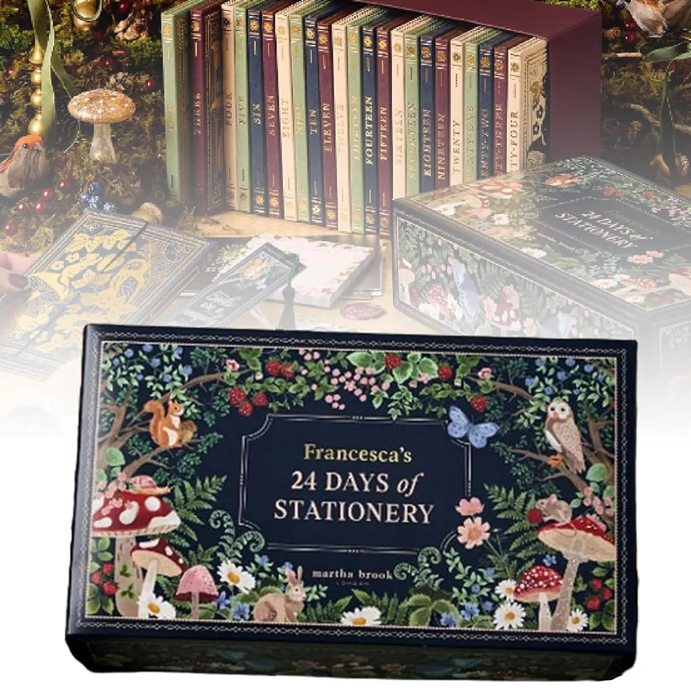 Advent Calendar Stationery with 24 Compartments of Pens Cards and Supplies